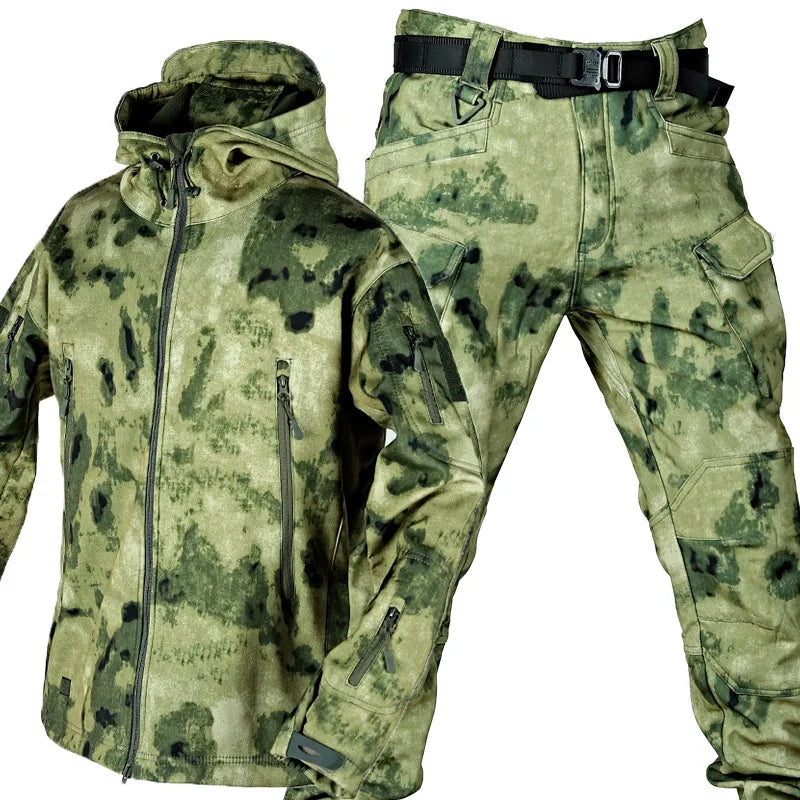 Outdoor Waterproof Windproof Softshell Jacket and Pants Set