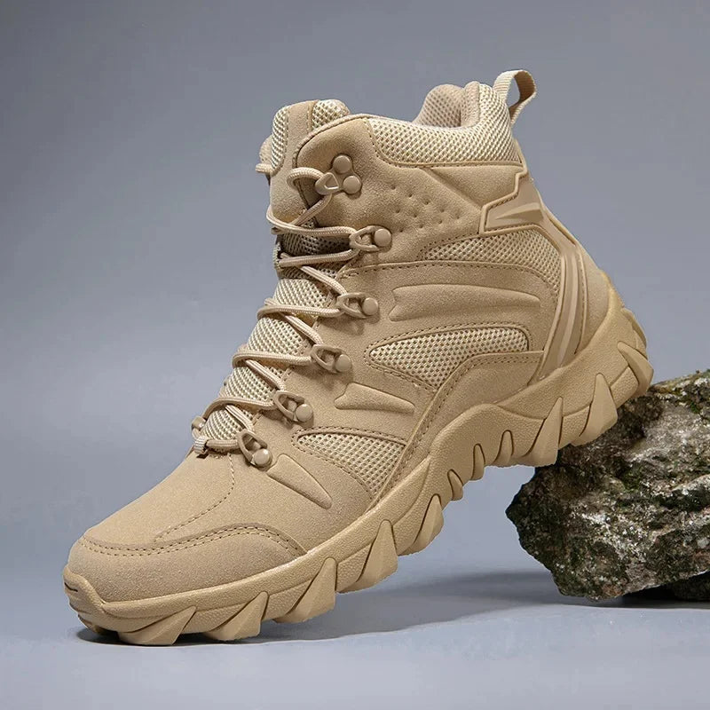 Men's High-Top Tactical Hiking Boots – Breathable Desert Work Shoes with Extended Sizing
