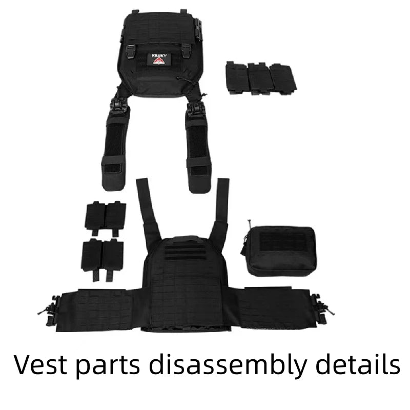 Tactical Plate Carrier Vest - 1000D Polyester Combat Gear with Detachable Pouches