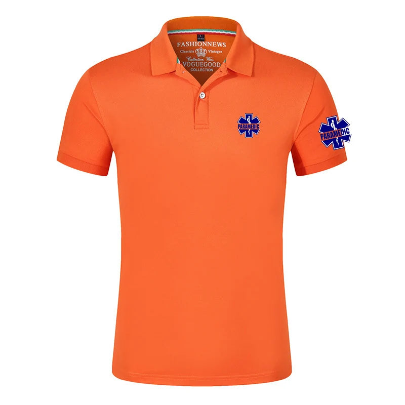 Men's EMT Paramedic Print Quick-Dry Breathable Short Sleeve Polo Shirt