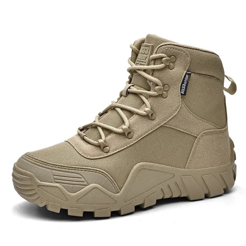 Men's High-Top Tactical Hiking Boots – Breathable Desert Work Shoes with Extended Sizing
