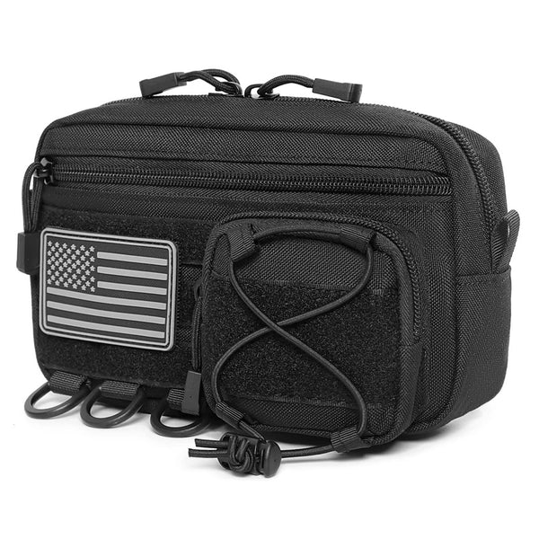 Modular Tactical Organizer Pouch with Multi-Compartment Storage for Outdoor and Hunting Applications