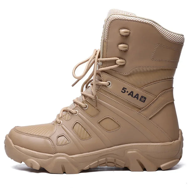QIFENG Men’s Tactical Combat Boots — Large Size Mid-Calf Army & Work Boots