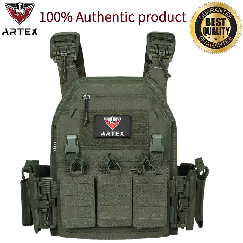 Tactical Plate Carrier Vest - 1000D Polyester Combat Gear with Detachable Pouches