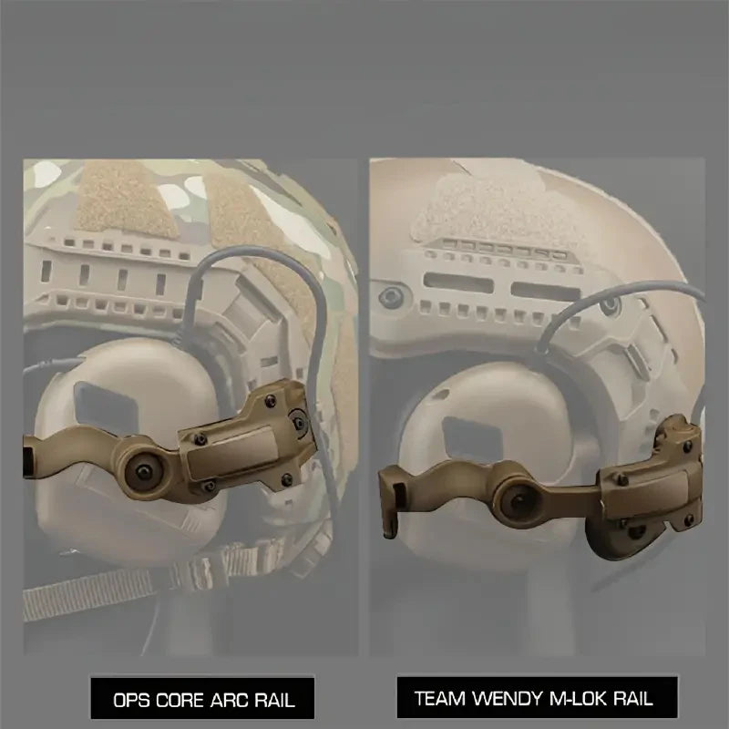 Free-Angle Tactical Headset Rail Mount – M-LOK & FAST Helmet ARC Rail Adapter