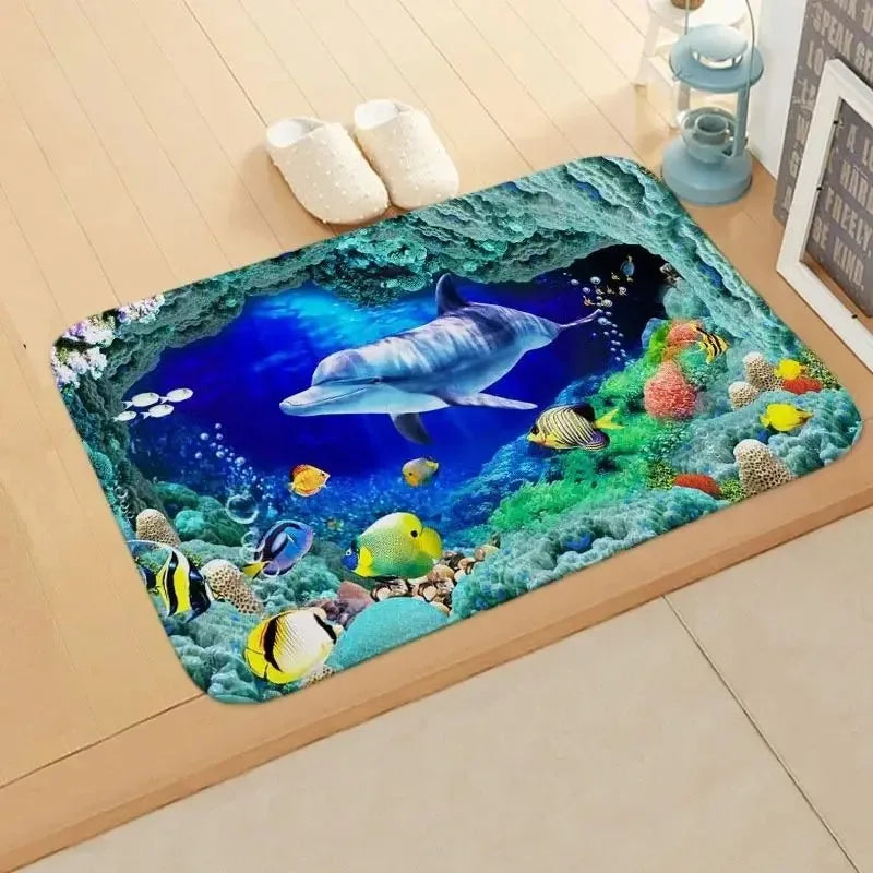 Beach starfish absorbent floor mat