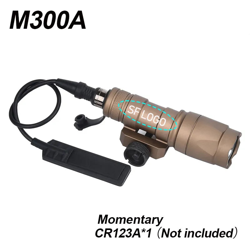 WADSN M300 M600 Tactical Weapon Light - 20mm Picatinny/MLOK/KEYMOD Rail Mount LED Flashlight