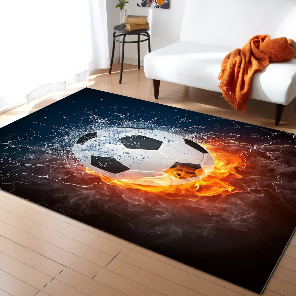 Football-Themed Rug – Home & Bedroom Decor