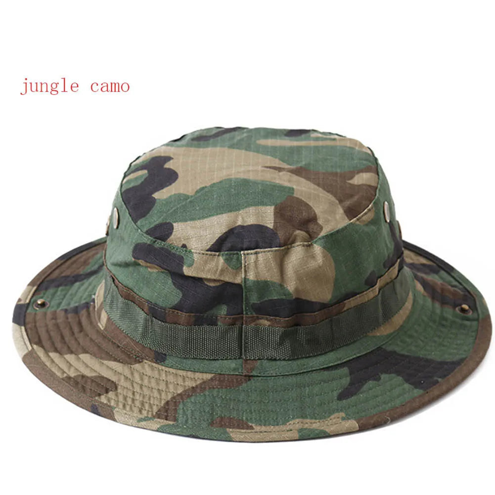 Adjustable Multi-Season Tactical Boonie Hat with Camouflage Options for Outdoor Activities