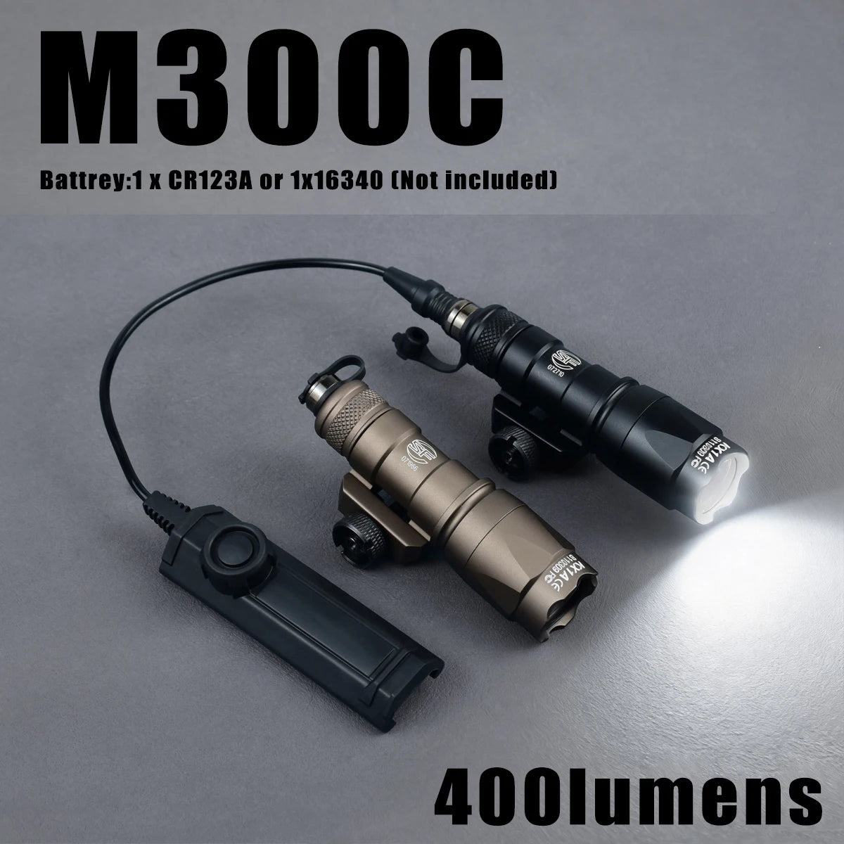 SureFire M600B Tactical Flashlight - 600 Lumen Scout Light for Rifles Shotguns