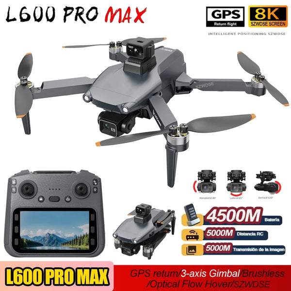 ZLL L600 Pro Max 8K GPS Drone with 3-Axis Gimbal, Dual Camera & 5KM Range