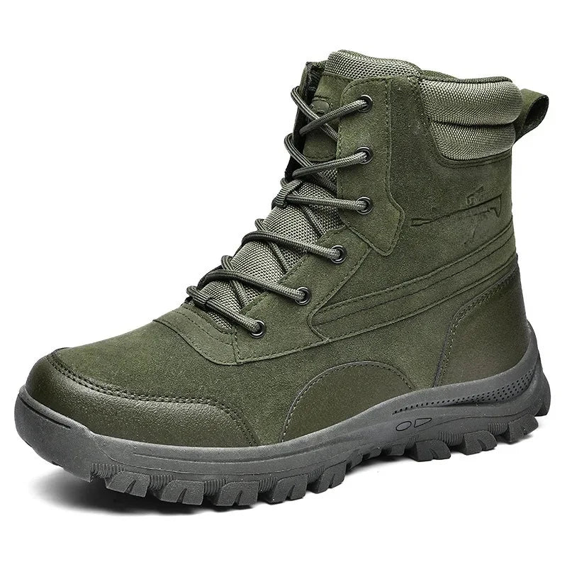 Men's High-Top Tactical Hiking Boots – Breathable Desert Work Shoes with Extended Sizing