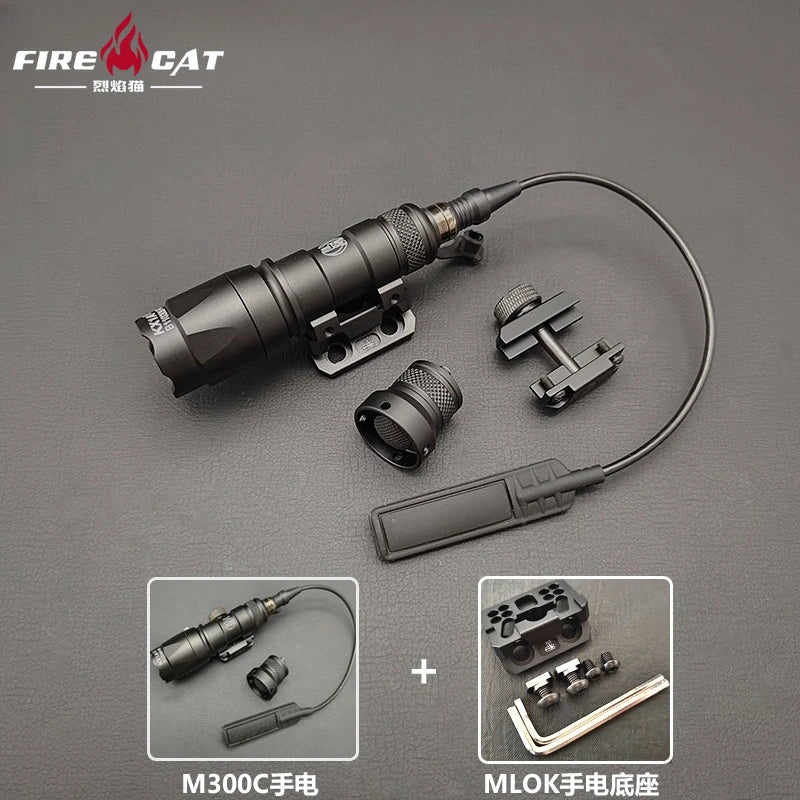 Tactical M600C M300C LED Flashlight - 20mm Rail Mount Scout Light for Rifles