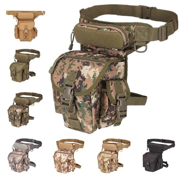 Tactical Drop-Leg Thigh Pack – 800D Waterproof MOLLE Waist Bag for Hunting & Riding | LKEEP