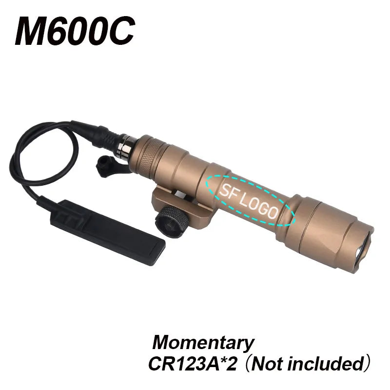 WADSN M300 M600 Tactical Weapon Light - 20mm Picatinny/MLOK/KEYMOD Rail Mount LED Flashlight