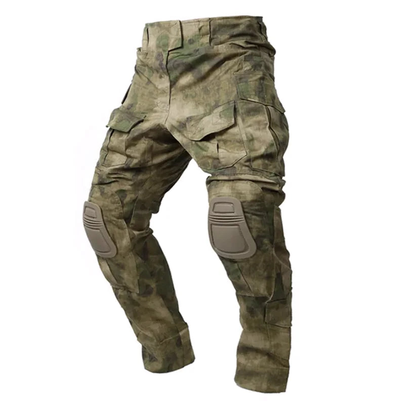 Men's Multicam Tactical Uniform Set – Shirt & Pants with Knee & Elbow Pads