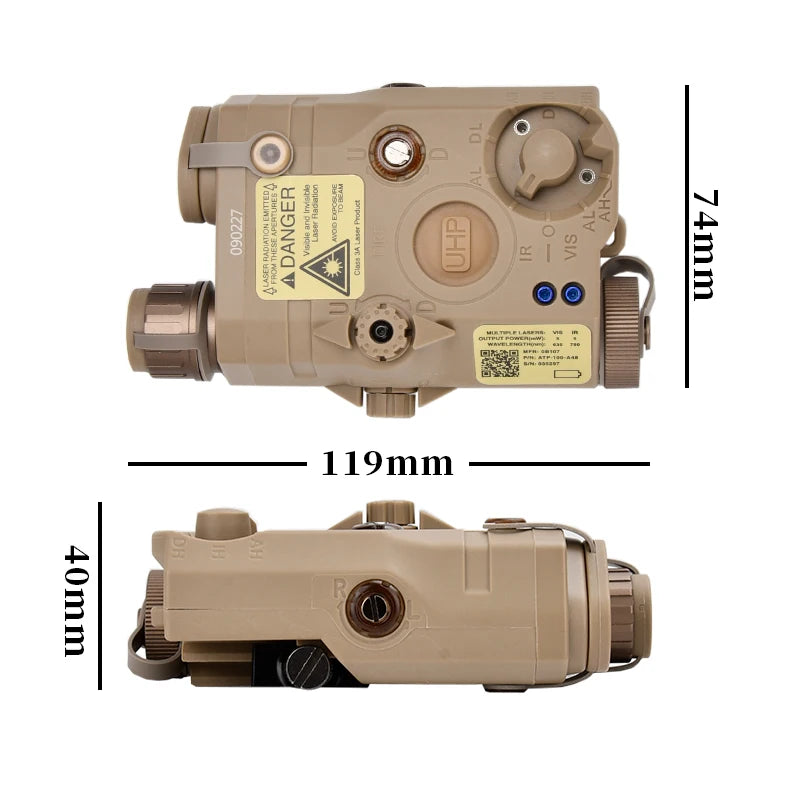 WADSN PEQ-15 LA5C Tactical Airsoft Light - Red Dot Laser; Strobe Modes