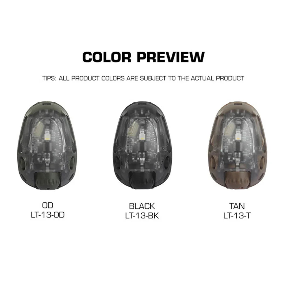 LT-13 Tactical Helmet Signal Light – IR &amp; Multi-Color LED Strobe