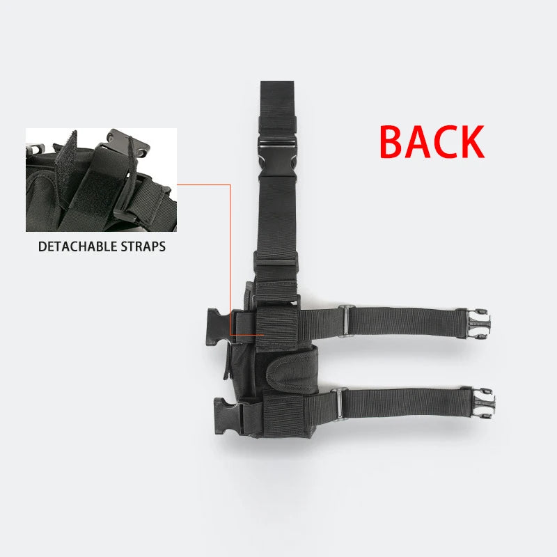 Universal 900D Nylon Drop Leg Tactical Holster with Mag Pouch | Right Hand