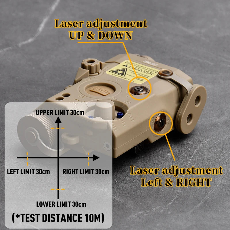 WADSN PEQ-15 LA5C Tactical Airsoft Light - Red Dot Laser; Strobe Modes