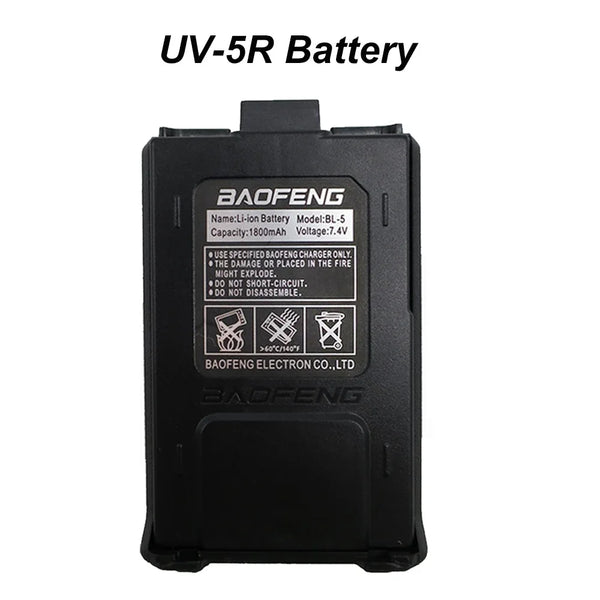 1800mAh 7.4V Li-Ion Battery for UV-5R Two-Way Radio