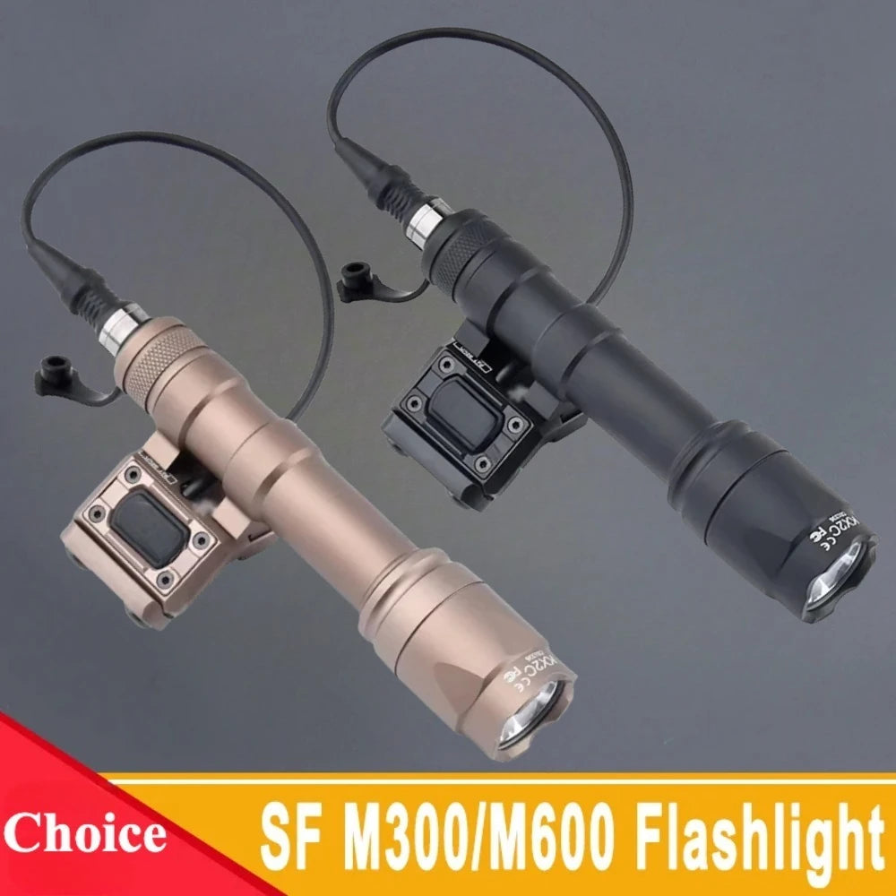 M600C/M300A Tactical LED Weapon Light - 600 Lumen Rail-Mount Flashlight with Pressure Switch