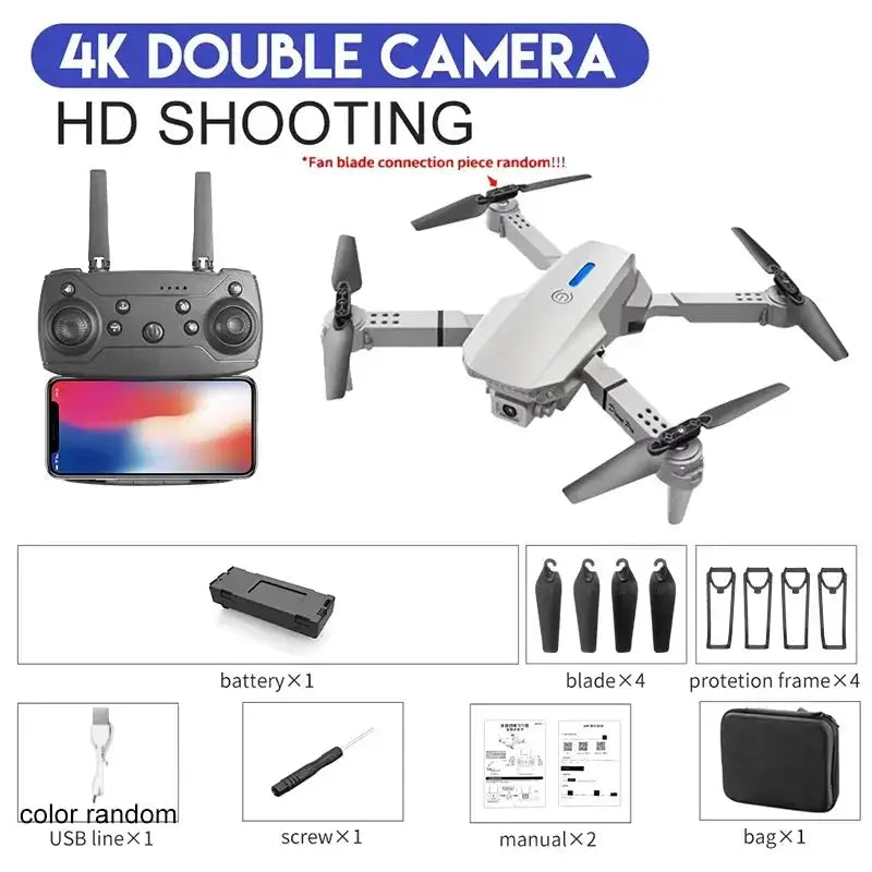 Foldable 4K Dual-Camera Drone with Altitude Hold and Trajectory Flight