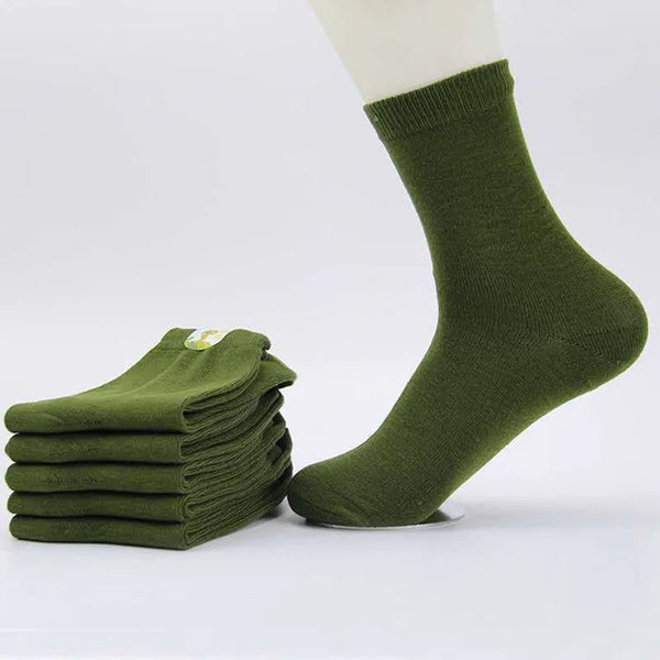 5 Pairs of Camouflage Mid-Tube Cotton Socks – Breathable & Comfortable