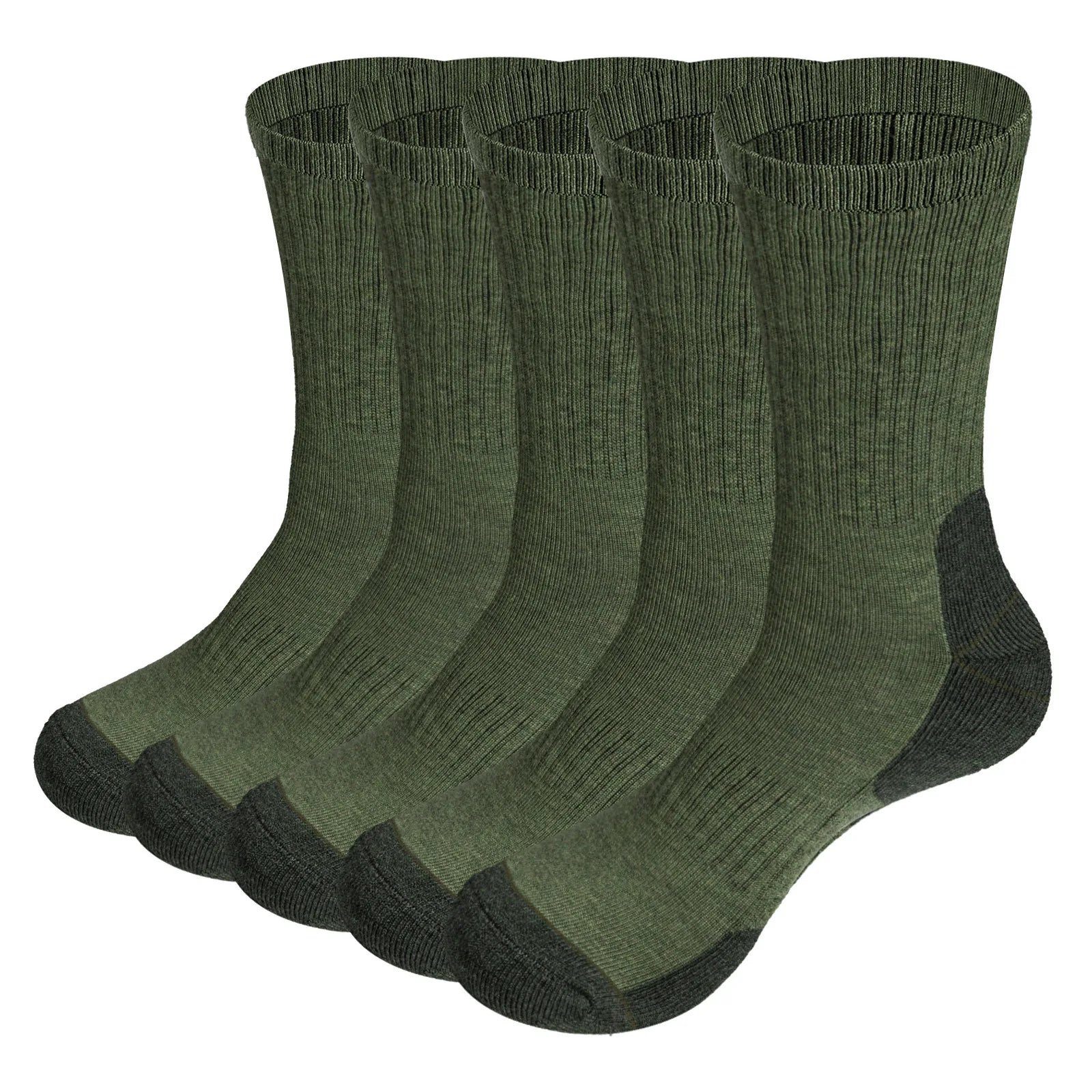 5 Pairs of Cushioned Crew Hiking Socks – Durable Outdoor Performance