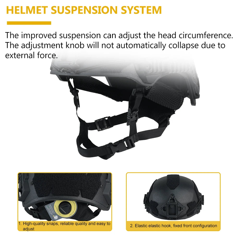 BOOIU Wendy 3.0 Tactical Helmet - Fiberglass High Cut with Rail System