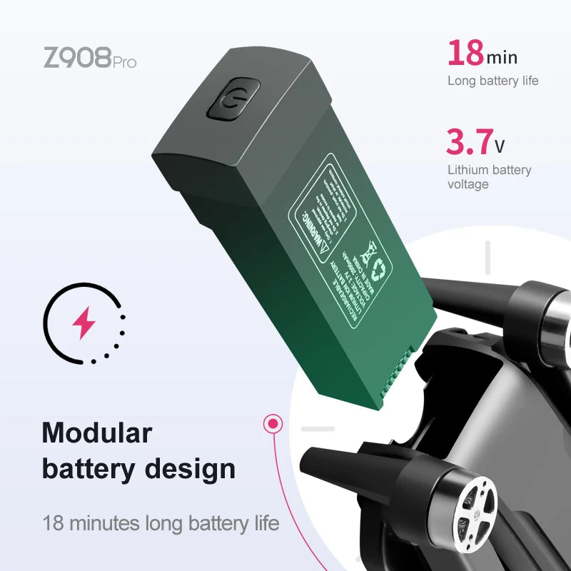 Z908 Pro Max 8K Brushless Foldable Drone with Dual Camera & Visual Obstacle Avoidance