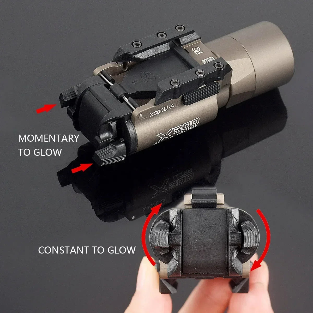 LAMBUL X300U Tactical Pistol Scout Light - Aluminum, Dual Output, CR123A