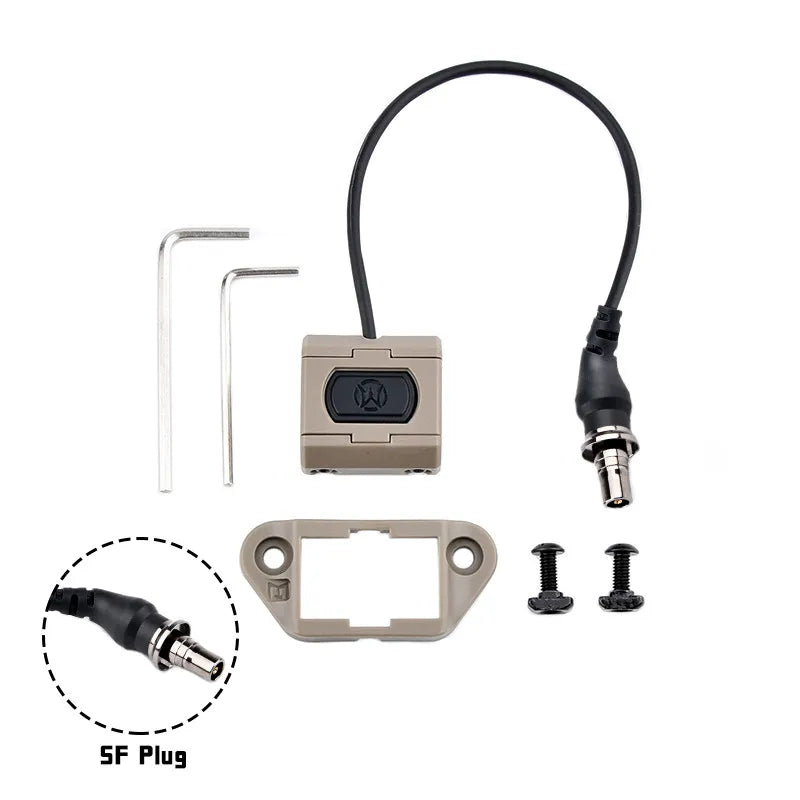 WADSN Tactical Dual Function Pressure Remote Switch for PEQ15, DBAL A2, M600 Flashlight