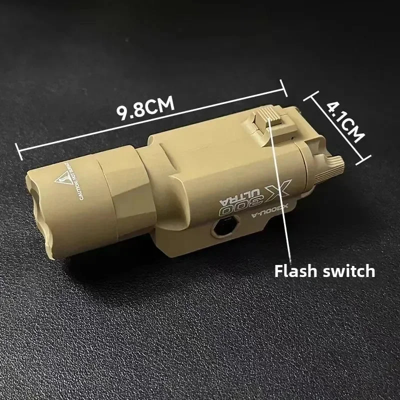 X300U-Style Nylon Tactical Pistol Light with Strobe | 20mm Rail Mount for Airsoft & Hunting