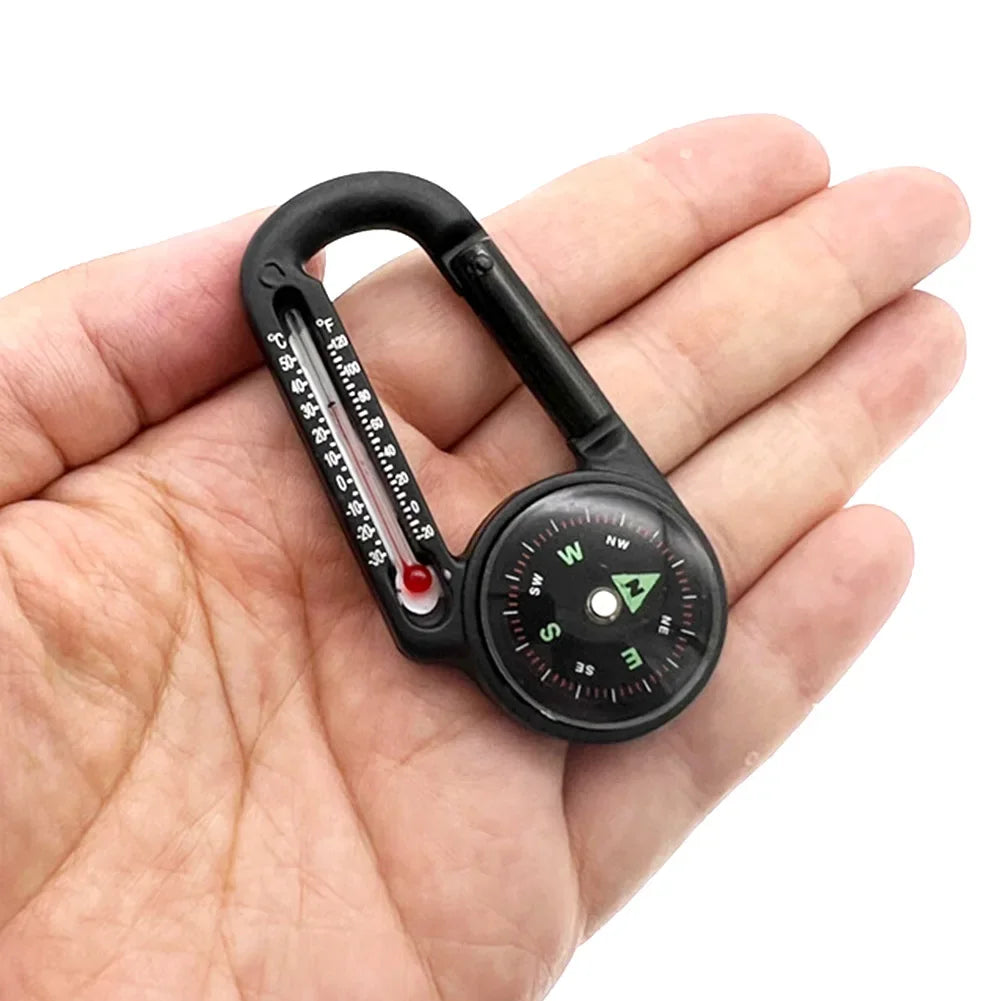 Multi-Functional Compass with Thermometer and Carabiner Clip