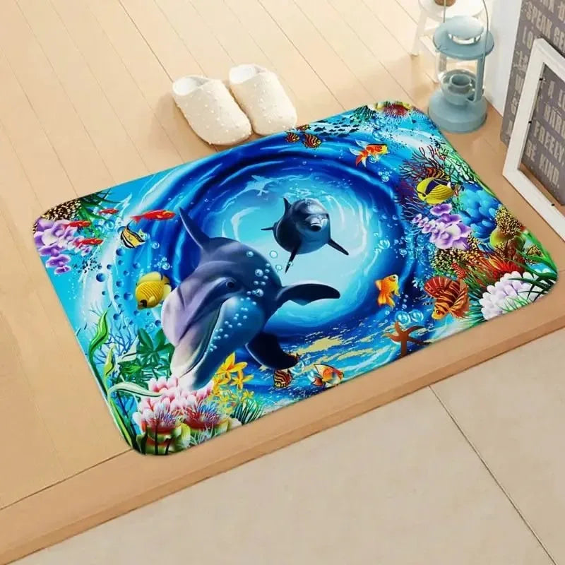 Beach starfish absorbent floor mat