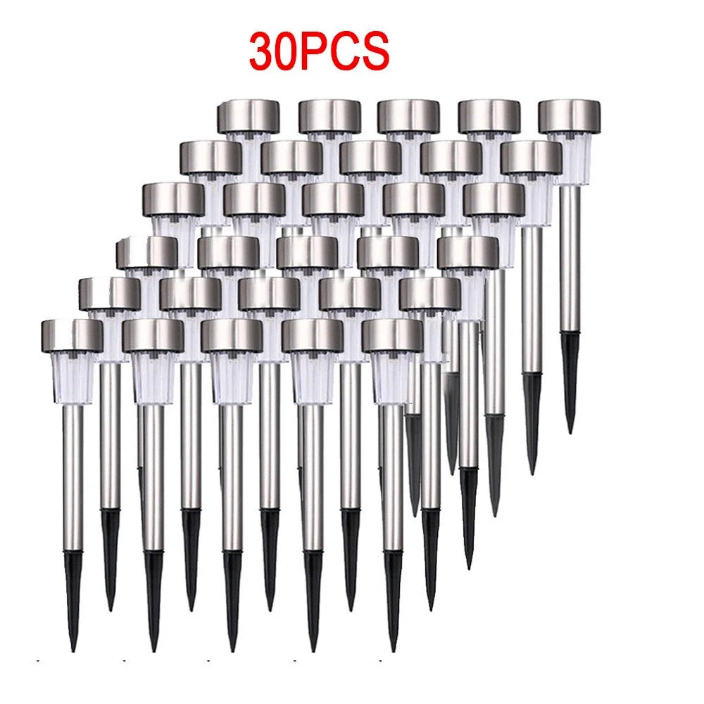 Solar-Powered Stainless Steel Lawn Light – IP65 Waterproof