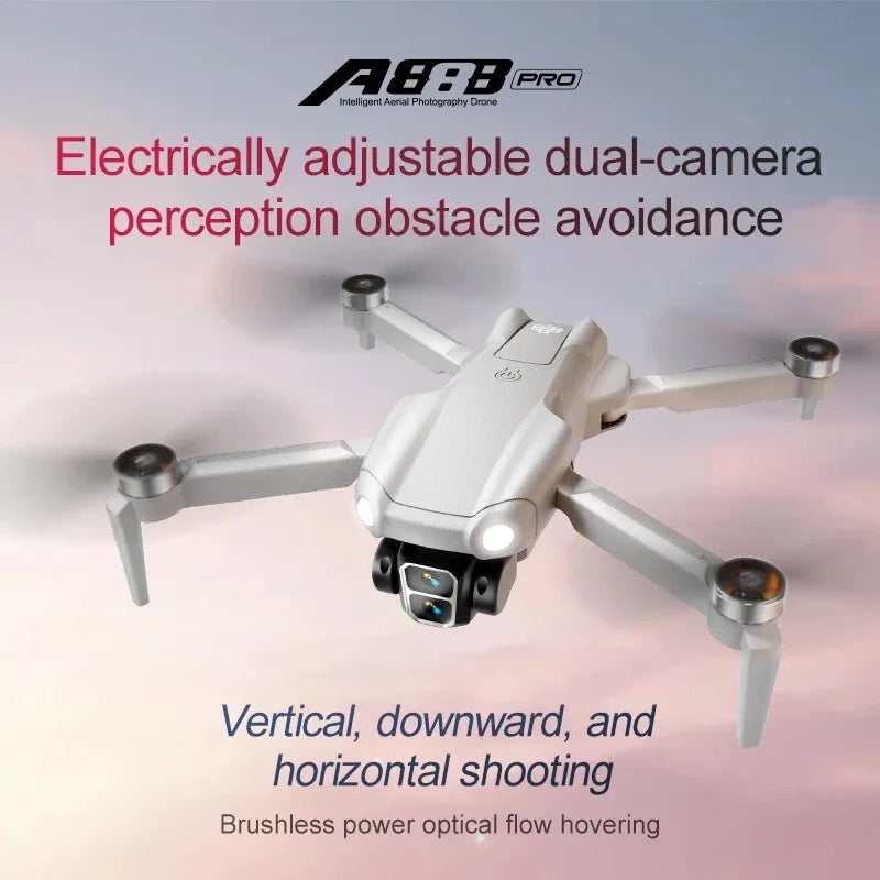 LS A888 Pro 8K Brushless Drone with Dual Camera, Optical Flow & 3-Sided Obstacle Avoidance