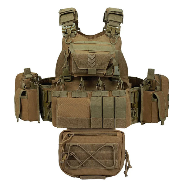 Tactical Plate Carrier Vest with Helmet Pouch