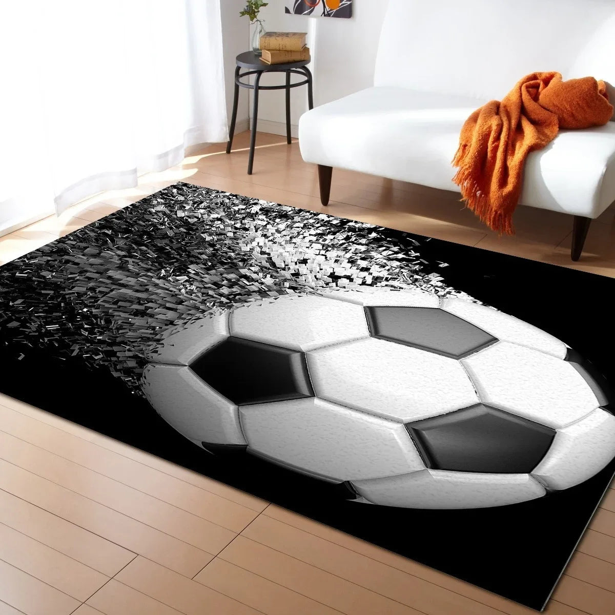 Football-Themed Rug – Home & Bedroom Decor