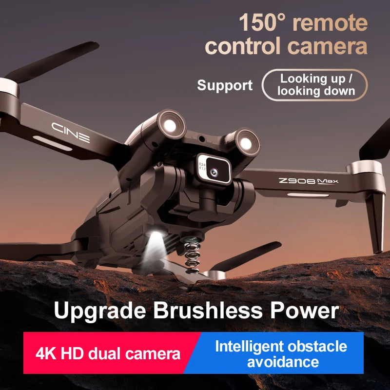 LS Z908 Pro Max 8K Brushless GPS Drone with Optical Flow & 3-Sided Obstacle Avoidance