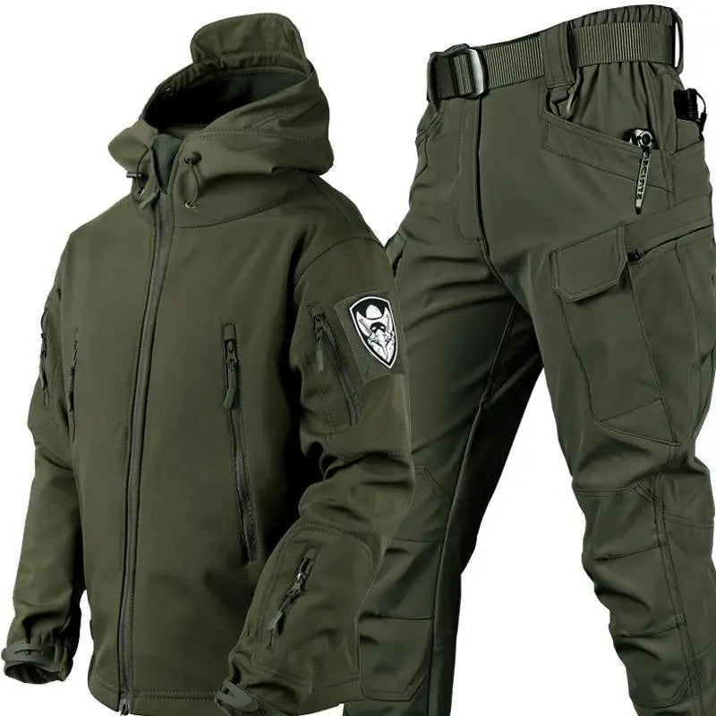 Outdoor Waterproof Windproof Softshell Jacket and Pants Set