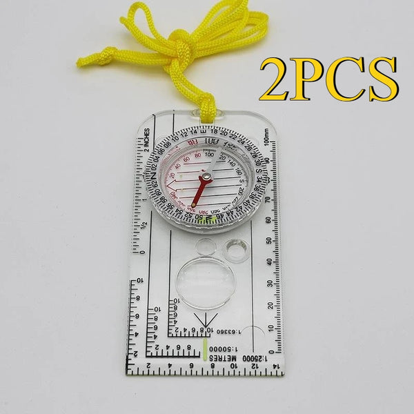 Military Tactical Acrylic Orienteering Compass & Map Ruler