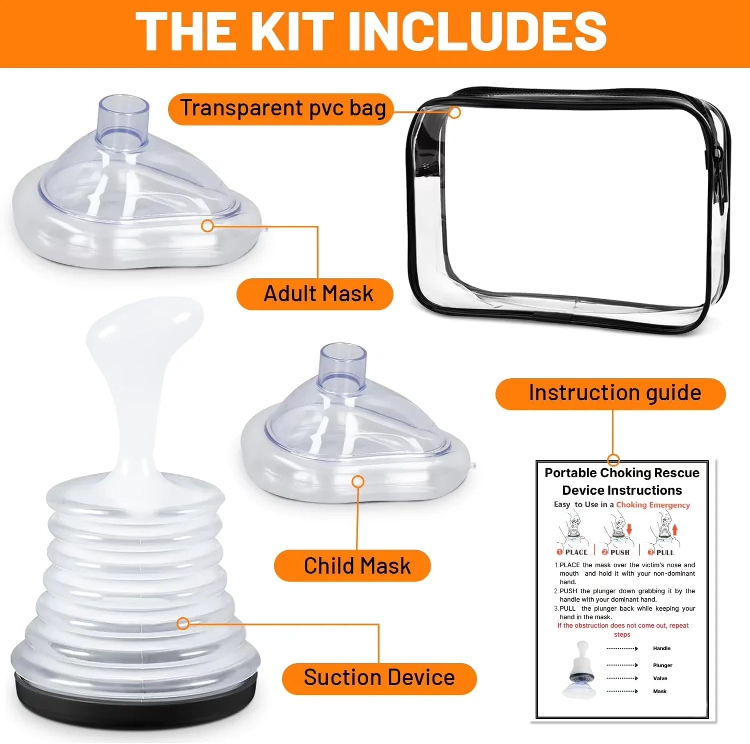 Portable Choking Rescue Device – 3-Piece Anti-Choking First Aid Kit