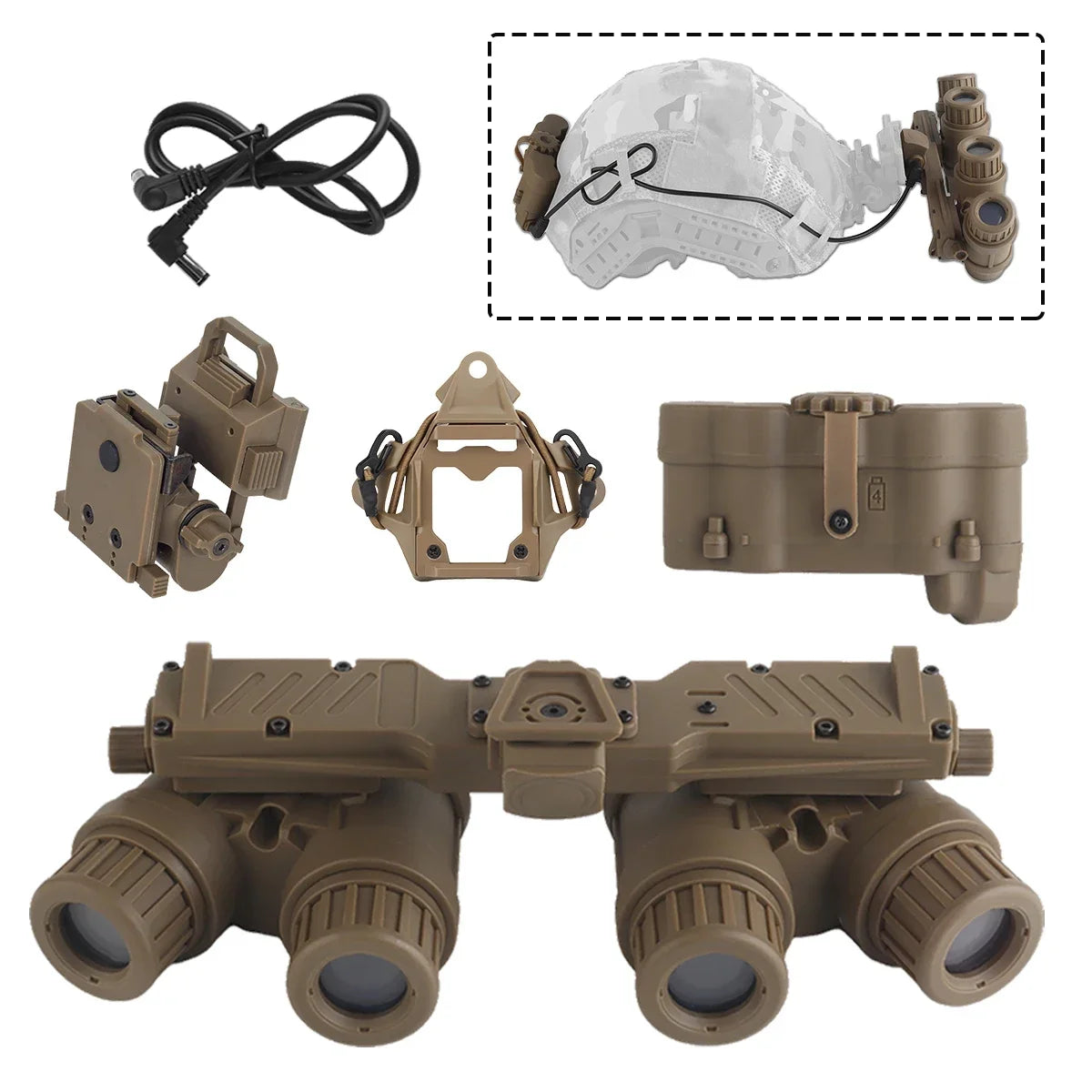 NVG 18 Tactical Night Vision Goggles - MICH M88 Helmet Compatible