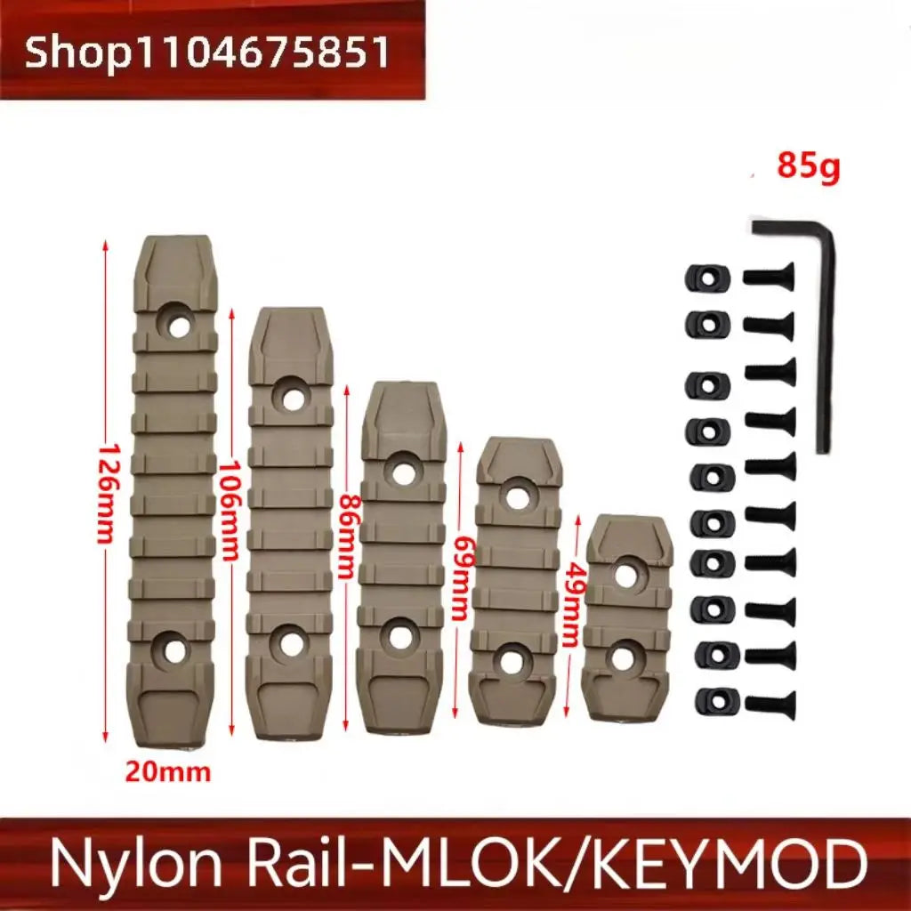 Tactical Picatinny Rail Handguard - MLOK/KEYMOD Compatible for Airsoft Wargame Rifles
