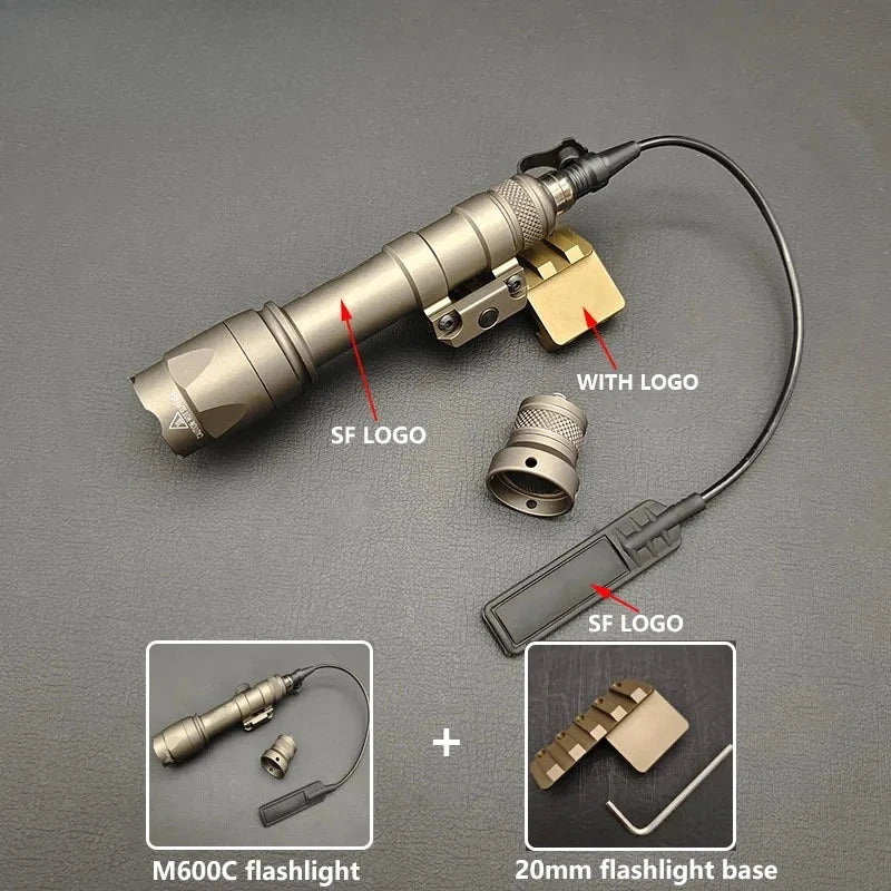 Tactical M600C M300C LED Flashlight - 20mm Rail Mount Scout Light for Rifles