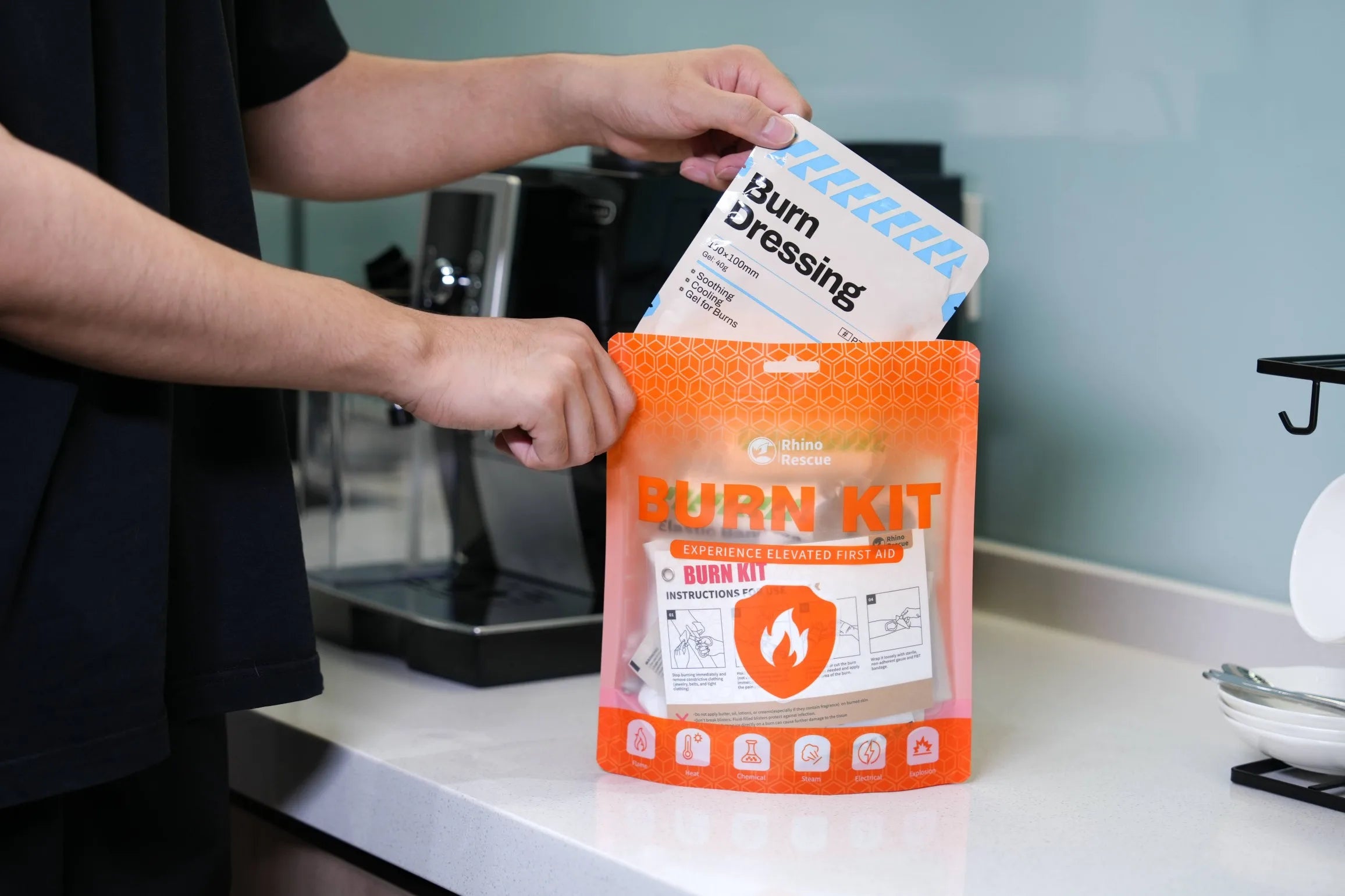 RHINO RESCUE Emergency Burn Care Kit – Complete First Aid Burn Treatment Set