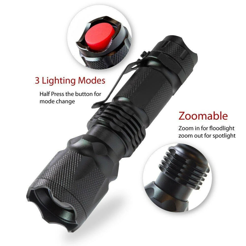 Zoomable LED Tactical Flashlight - 3 Modes