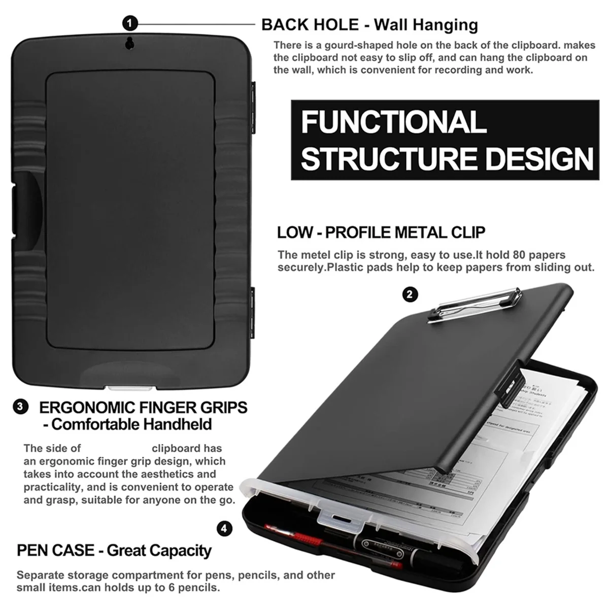 Professional Multi-Functional Organizing Clipboard with Integrated Storage